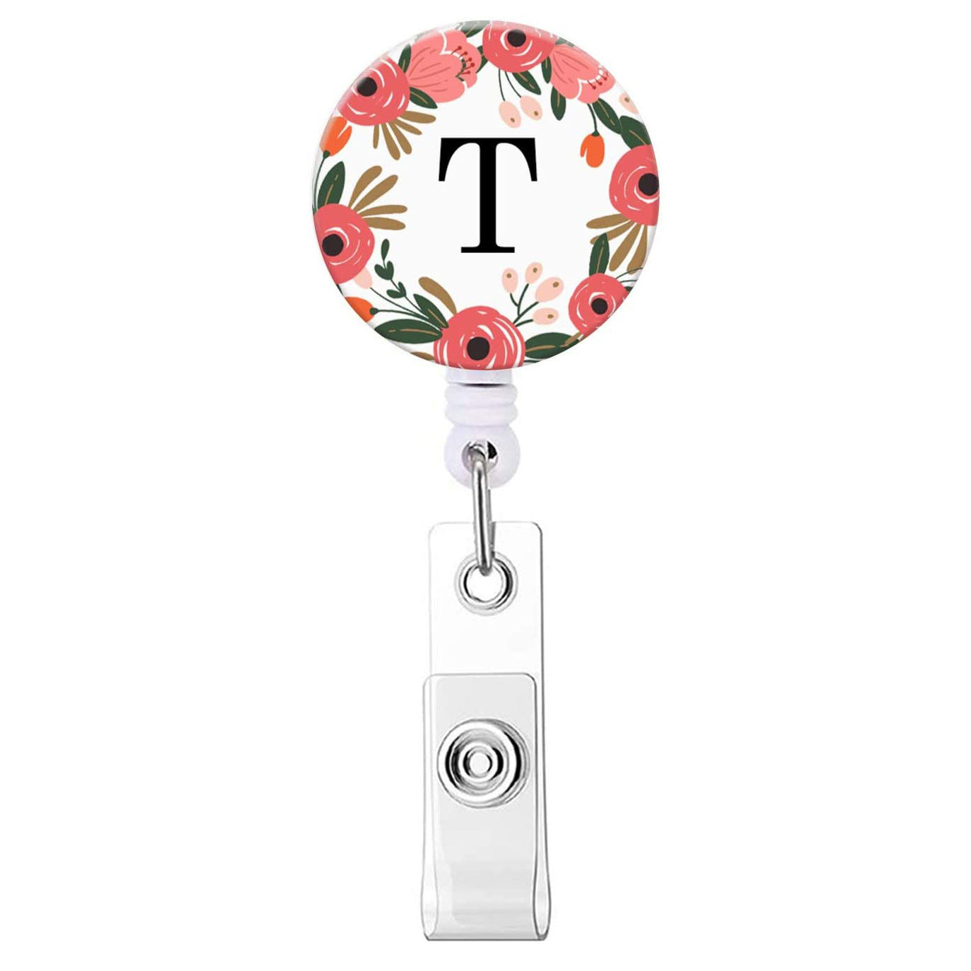 Wholesale English letter glue flower telescopic rotating easy to pull keychain
